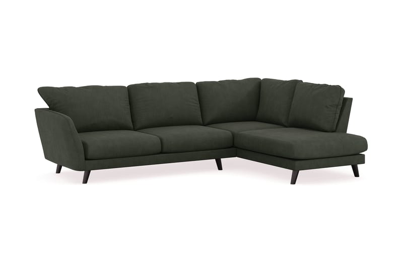 Trend Lyx 4-sits Högervänd L-formad Schäslongsoffa i Manchester - Mörkgrön - Möbler - Soffa - Divansoffa & schäslongsoffa - 4 sits soffa med divan