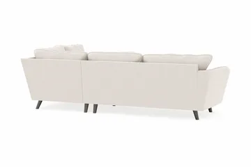 Trend Lyx 4-sits Högervänd L-formad Schäslongsoffa i Sammet - Krämvit - Möbler - Soffa - Divansoffa & schäslongsoffa - 4 sits soffa med divan