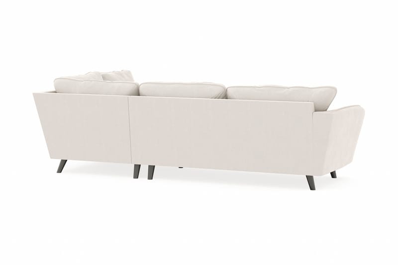 Trend Lyx 4-sits Högervänd L-formad Schäslongsoffa i Sammet - Krämvit - Möbler - Soffa - Divansoffa & schäslongsoffa - 4 sits soffa med divan