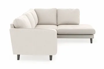 Trend Lyx 4-sits Högervänd L-formad Schäslongsoffa i Sammet - Krämvit - Möbler - Soffa - Divansoffa & schäslongsoffa - 4 sits soffa med divan