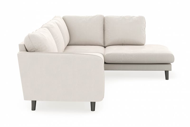 Trend Lyx 4-sits Högervänd L-formad Schäslongsoffa i Sammet - Krämvit - Möbler - Soffa - Divansoffa & schäslongsoffa - 4 sits soffa med divan