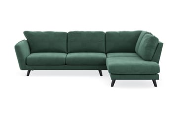 Trend Lyx 4-sits Högervänd L-formad Schäslongsoffa i Sammet - Mörkgrön - Möbler - Soffa - Divansoffa & schäslongsoffa - 4 sits soffa med divan