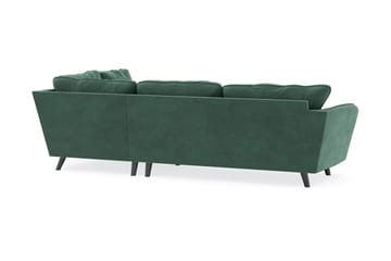 Trend Lyx 4-sits Högervänd L-formad Schäslongsoffa i Sammet - Mörkgrön - Möbler - Soffa - Divansoffa & schäslongsoffa - 4 sits soffa med divan