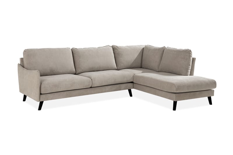 Trend Lyx 4-sits Högervänd L-formad Schäslongsoffa i Tyg - Beige - Möbler - Soffa - Divansoffa & schäslongsoffa - 4 sits soffa med divan