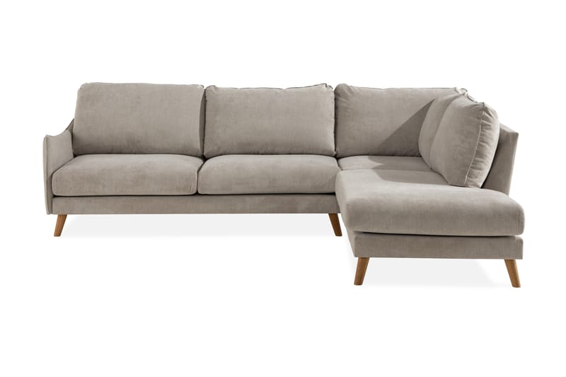 Trend Lyx 4-sits Högervänd L-formad Schäslongsoffa i Tyg - Beige - Möbler - Soffa - Divansoffa & schäslongsoffa - 4 sits soffa med divan