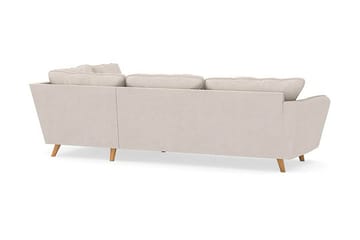 Trend Lyx 4-sits Högervänd L-formad Schäslongsoffa i Tyg - Beige - Möbler - Soffa - Divansoffa & schäslongsoffa - 4 sits soffa med divan