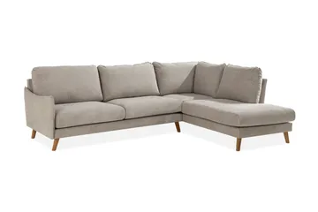 Trend Lyx 4-sits Högervänd L-formad Schäslongsoffa i Tyg - Beige - Möbler - Soffa - Divansoffa & schäslongsoffa - 4 sits soffa med divan