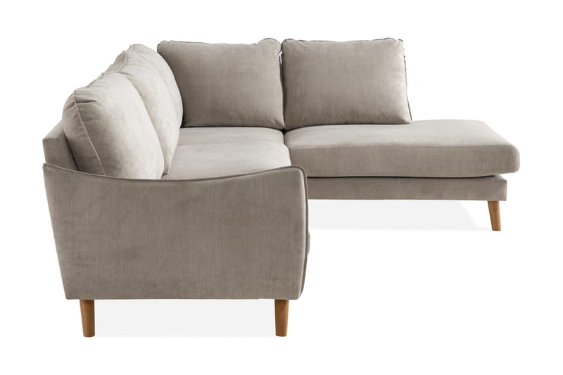 Trend Lyx 4-sits Högervänd L-formad Schäslongsoffa i Tyg - Beige - Möbler - Soffa - Divansoffa & schäslongsoffa - 4 sits soffa med divan