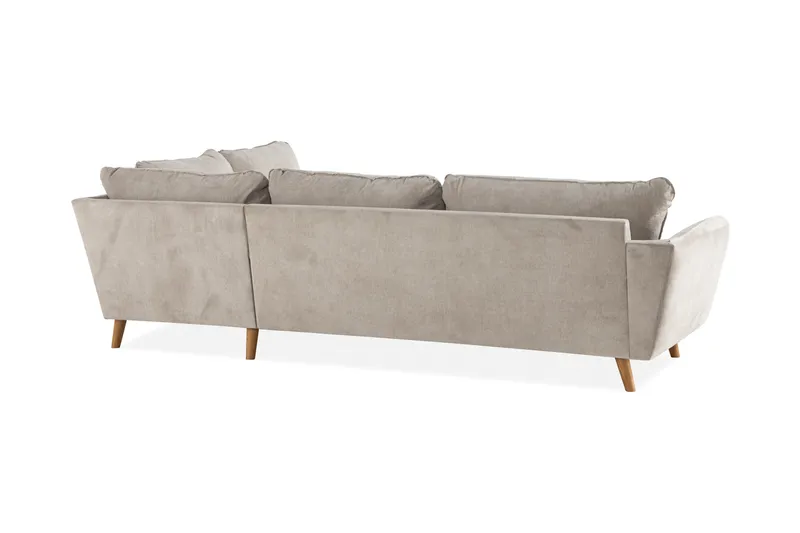 Trend Lyx 4-sits Högervänd L-formad Schäslongsoffa i Tyg - Beige - Möbler - Soffa - Divansoffa & schäslongsoffa - 4 sits soffa med divan