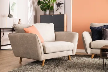 Trend Lyx 4-sits Högervänd L-formad Schäslongsoffa i Tyg - Beige - Möbler - Soffa - Divansoffa & schäslongsoffa - 4 sits soffa med divan