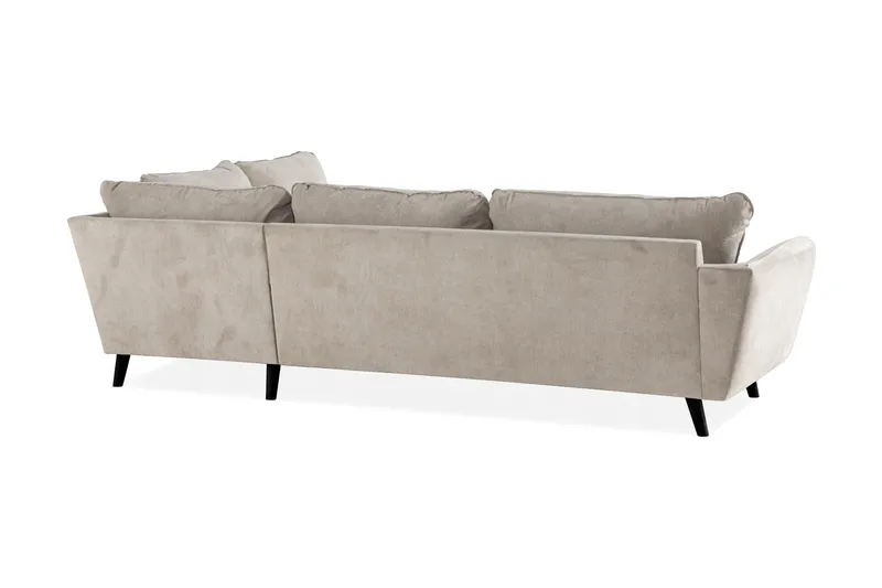 Trend Lyx 4-sits Högervänd L-formad Schäslongsoffa i Tyg - Beige - Möbler - Soffa - Divansoffa & schäslongsoffa - 4 sits soffa med divan