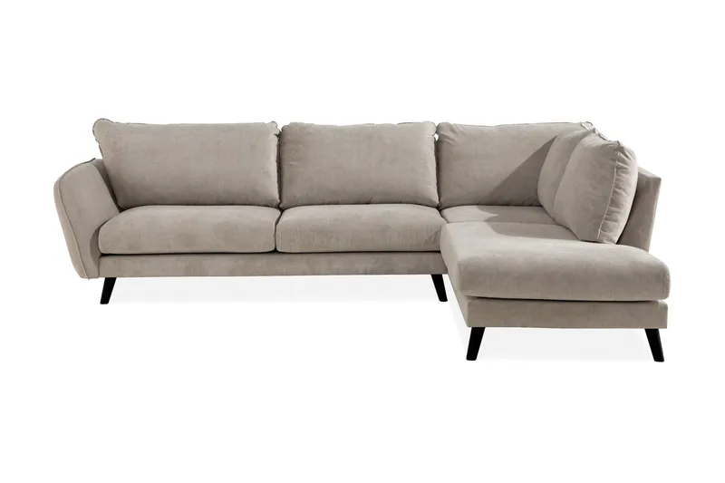 Trend Lyx 4-sits Högervänd L-formad Schäslongsoffa i Tyg, Beige