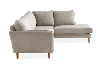 Trend Lyx 4-sits Högervänd L-formad Schäslongsoffa i Tyg - Beige - Möbler - Soffa - Divansoffa & schäslongsoffa - 4 sits soffa med divan