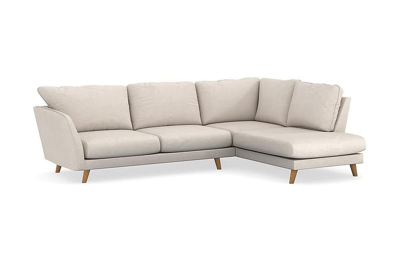 Trend Lyx 4-sits Högervänd L-formad Schäslongsoffa i Tyg - Beige - Möbler - Soffa - Divansoffa & schäslongsoffa - 4 sits soffa med divan