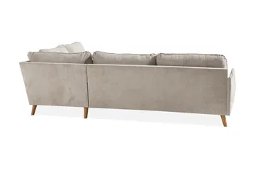 Trend Lyx 4-sits Högervänd L-formad Schäslongsoffa i Tyg - Beige - Möbler - Soffa - Divansoffa & schäslongsoffa - 4 sits soffa med divan