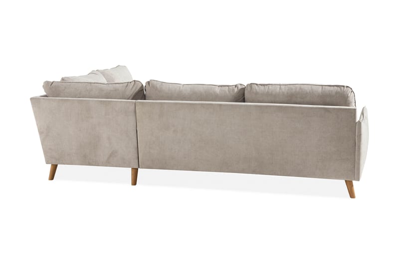 Trend Lyx 4-sits Högervänd L-formad Schäslongsoffa i Tyg - Beige - Möbler - Soffa - Divansoffa & schäslongsoffa - 4 sits soffa med divan