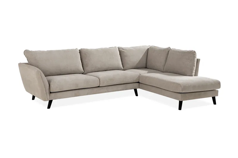 Trend Lyx 4-sits Högervänd L-formad Schäslongsoffa i Tyg - Beige - Möbler - Soffa - Divansoffa & schäslongsoffa - 4 sits soffa med divan