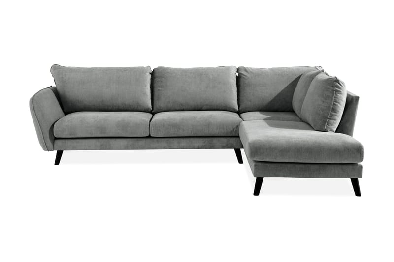 Trend Lyx 4-sits Högervänd L-formad Schäslongsoffa i Tyg - Grå - Möbler - Soffa - Divansoffa & schäslongsoffa - 4 sits soffa med divan