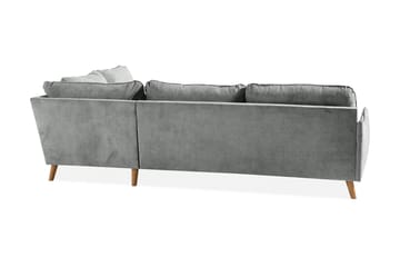 Trend Lyx 4-sits Högervänd L-formad Schäslongsoffa i Tyg - Grå - Möbler - Soffa - Divansoffa & schäslongsoffa - 4 sits soffa med divan