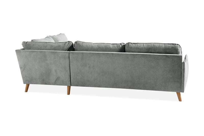 Trend Lyx 4-sits Högervänd L-formad Schäslongsoffa i Tyg - Grå - Möbler - Soffa - Divansoffa & schäslongsoffa - 4 sits soffa med divan
