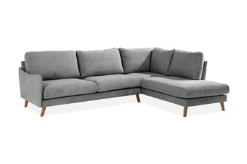 Trend Lyx 4-sits Högervänd L-formad Schäslongsoffa i Tyg - Grå - Möbler - Soffa - Divansoffa & schäslongsoffa - 4 sits soffa med divan