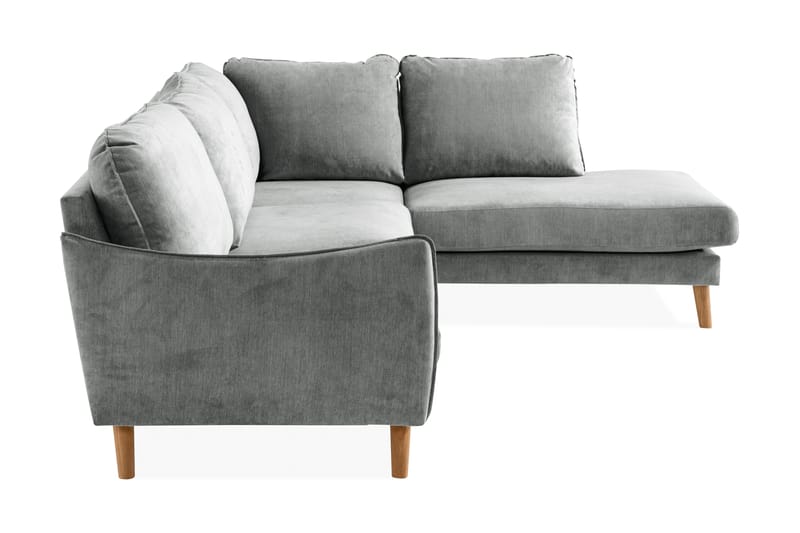 Trend Lyx 4-sits Högervänd L-formad Schäslongsoffa i Tyg - Grå - Möbler - Soffa - Divansoffa & schäslongsoffa - 4 sits soffa med divan