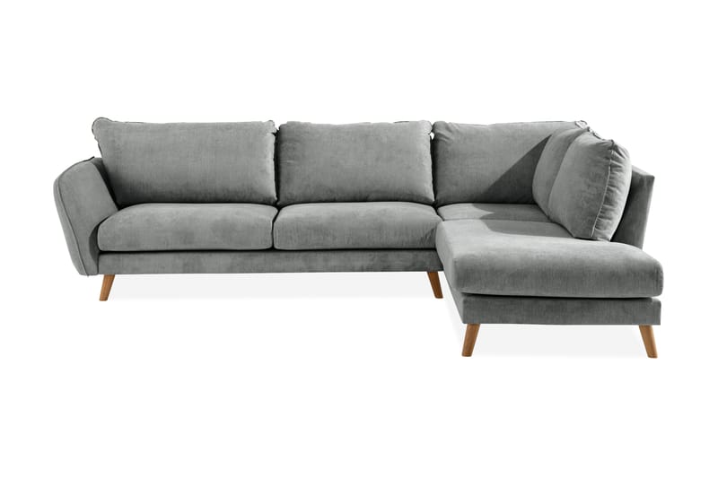 Trend Lyx 4-sits Högervänd L-formad Schäslongsoffa i Tyg - Grå - Möbler - Soffa - Divansoffa & schäslongsoffa - 4 sits soffa med divan