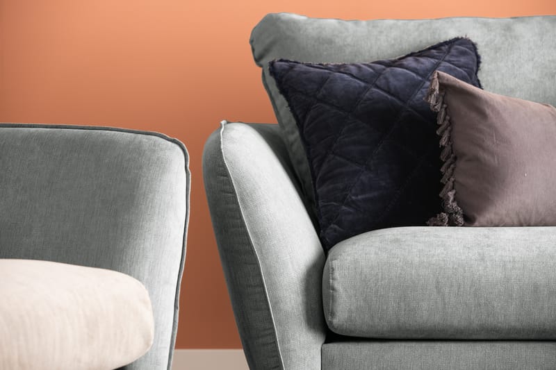 Trend Lyx 4-sits Högervänd L-formad Schäslongsoffa i Tyg - Grå - Möbler - Soffa - Divansoffa & schäslongsoffa - 4 sits soffa med divan