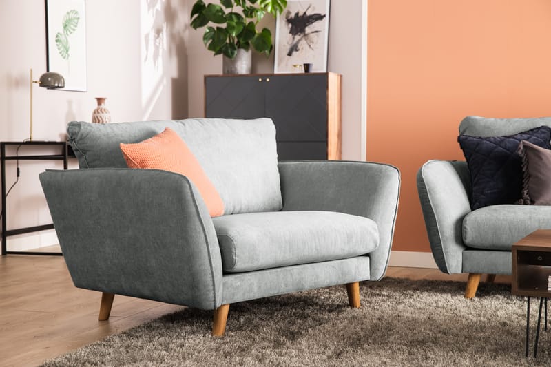 Trend Lyx 4-sits Högervänd L-formad Schäslongsoffa i Tyg - Grå - Möbler - Soffa - Divansoffa & schäslongsoffa - 4 sits soffa med divan