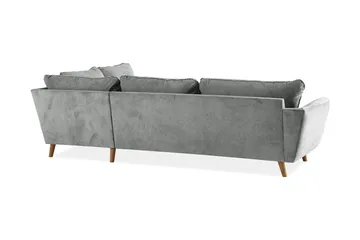 Trend Lyx 4-sits Högervänd L-formad Schäslongsoffa i Tyg - Grå - Möbler - Soffa - Divansoffa & schäslongsoffa - 4 sits soffa med divan
