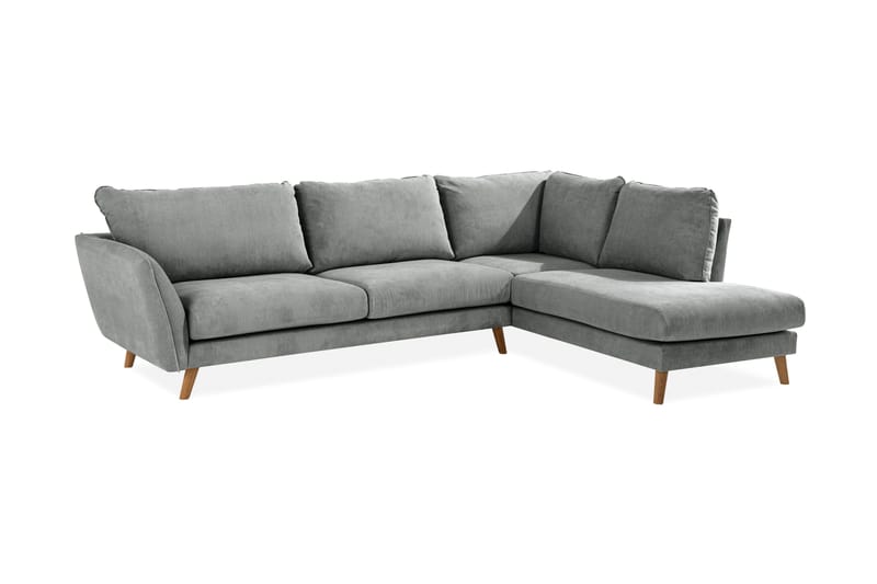 Trend Lyx 4-sits Högervänd L-formad Schäslongsoffa i Tyg - Grå - Möbler - Soffa - Divansoffa & schäslongsoffa - 4 sits soffa med divan