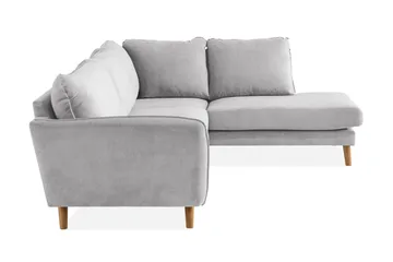 Trend Lyx 4-sits Högervänd L-formad Schäslongsoffa i Tyg - Ljusgrå - Möbler - Soffa - Divansoffa & schäslongsoffa - 4 sits soffa med divan