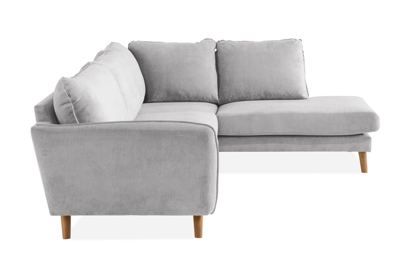 Trend Lyx 4-sits Högervänd L-formad Schäslongsoffa i Tyg - Ljusgrå - Möbler - Soffa - Divansoffa & schäslongsoffa - 4 sits soffa med divan