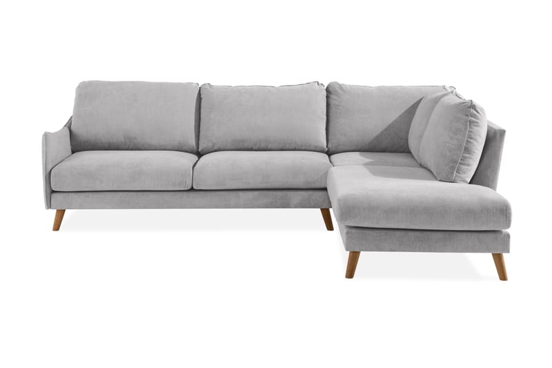 Trend Lyx 4-sits Högervänd L-formad Schäslongsoffa i Tyg - Ljusgrå - Möbler - Soffa - Divansoffa & schäslongsoffa - 4 sits soffa med divan