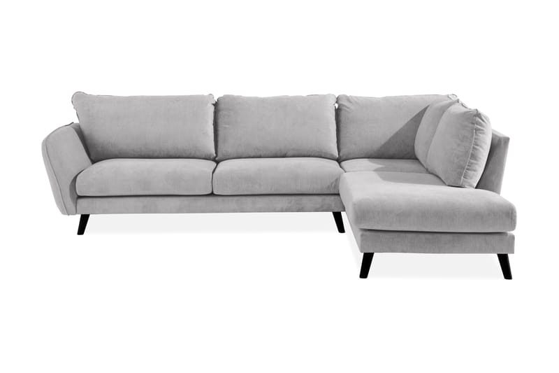 Trend Lyx 4-sits Högervänd L-formad Schäslongsoffa i Tyg - Ljusgrå - Möbler - Soffa - Divansoffa & schäslongsoffa - 4 sits soffa med divan