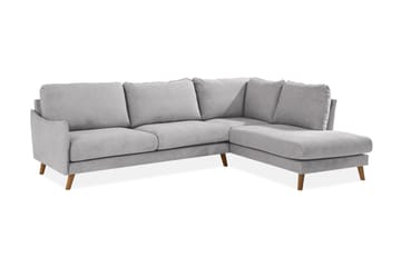 Trend Lyx 4-sits Högervänd L-formad Schäslongsoffa i Tyg - Ljusgrå - Möbler - Soffa - Divansoffa & schäslongsoffa - 4 sits soffa med divan
