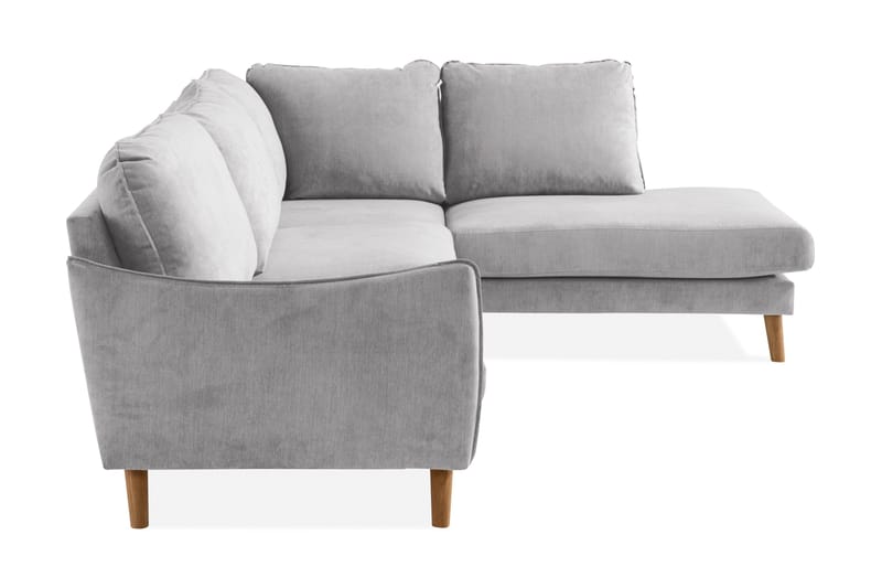 Trend Lyx 4-sits Högervänd L-formad Schäslongsoffa i Tyg - Ljusgrå - Möbler - Soffa - Divansoffa & schäslongsoffa - 4 sits soffa med divan