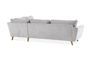 Trend Lyx 4-sits Högervänd L-formad Schäslongsoffa i Tyg - Ljusgrå - Möbler - Soffa - Divansoffa & schäslongsoffa - 4 sits soffa med divan