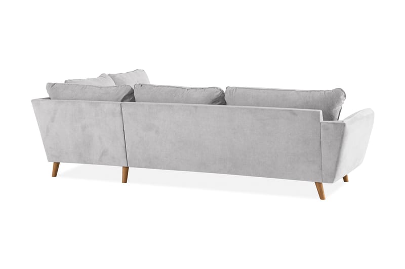 Trend Lyx 4-sits Högervänd L-formad Schäslongsoffa i Tyg - Ljusgrå - Möbler - Soffa - Divansoffa & schäslongsoffa - 4 sits soffa med divan