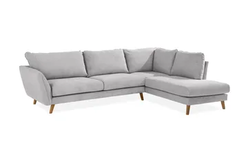 Trend Lyx 4-sits Högervänd L-formad Schäslongsoffa i Tyg - Ljusgrå - Möbler - Soffa - Divansoffa & schäslongsoffa - 4 sits soffa med divan