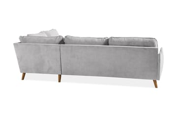 Trend Lyx 4-sits Högervänd L-formad Schäslongsoffa i Tyg - Ljusgrå - Möbler - Soffa - Divansoffa & schäslongsoffa - 4 sits soffa med divan