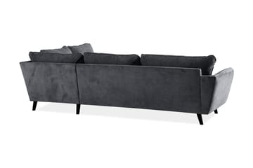 Trend Lyx 4-sits Högervänd L-formad Schäslongsoffa i Tyg - Mörkgrå - Möbler - Soffa - Divansoffa & schäslongsoffa - 4 sits soffa med divan