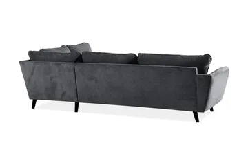 Trend Lyx 4-sits Högervänd L-formad Schäslongsoffa i Tyg - Mörkgrå - Möbler - Soffa - Divansoffa & schäslongsoffa - 4 sits soffa med divan