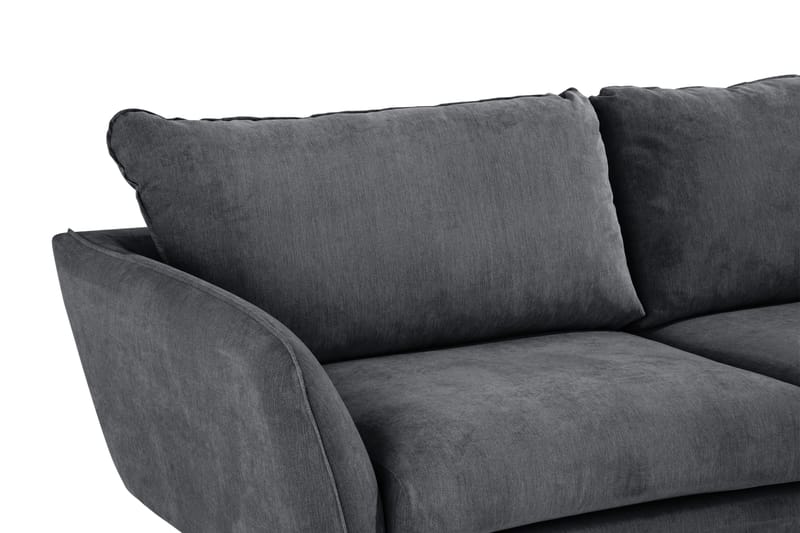 Trend Lyx 4-sits Högervänd L-formad Schäslongsoffa i Tyg - Mörkgrå - Möbler - Soffa - Divansoffa & schäslongsoffa - 4 sits soffa med divan