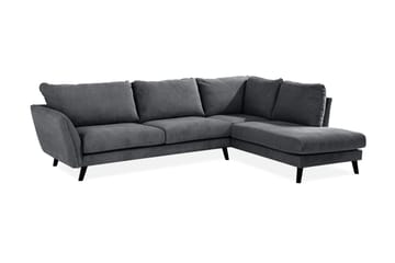 Trend Lyx 4-sits Högervänd L-formad Schäslongsoffa i Tyg - Mörkgrå - Möbler - Soffa - Divansoffa & schäslongsoffa - 4 sits soffa med divan