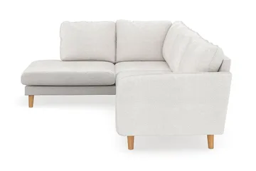 Trend Lyx 4-sits Vänstervänd L-formad Schäslongsoffa i Bouclé - Vit - Möbler - Soffa - Divansoffa & schäslongsoffa - 4 sits soffa med divan
