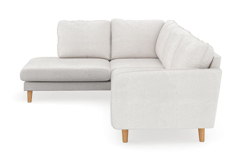 Trend Lyx 4-sits Vänstervänd L-formad Schäslongsoffa i Bouclé - Vit - Möbler - Soffa - Divansoffa & schäslongsoffa - 4 sits soffa med divan