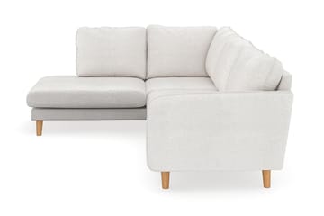 Trend Lyx 4-sits Vänstervänd L-formad Schäslongsoffa i Bouclé - Vit - Möbler - Soffa - Divansoffa & schäslongsoffa - 4 sits soffa med divan
