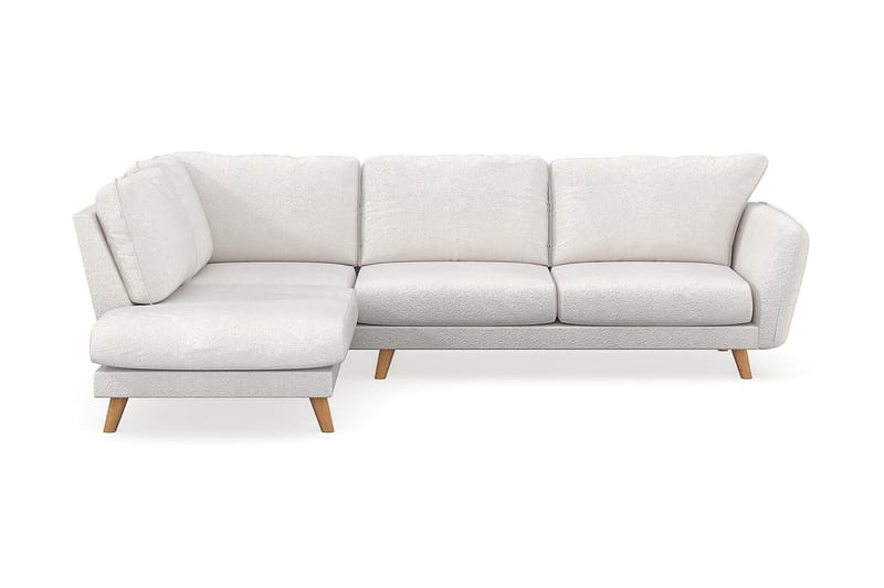 Trend Lyx 4-sits Vänstervänd L-formad Schäslongsoffa i Bouclé - Vit - Möbler - Soffa - Divansoffa & schäslongsoffa - 4 sits soffa med divan