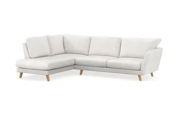 Trend Lyx 4-sits Vänstervänd L-formad Schäslongsoffa i Bouclé - Vit - Möbler - Soffa - Divansoffa & schäslongsoffa - 4 sits soffa med divan